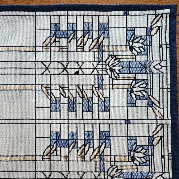 Rennie & Rose Arts & Crafts Floral Window Tapestry Table Runner & Placemats Set - Picture 10 of 16